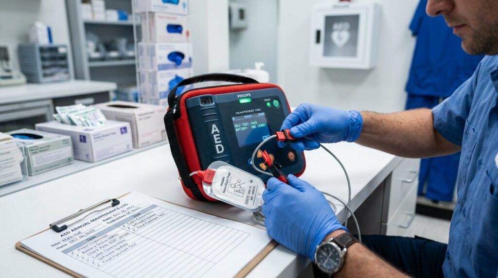 Close-up of a technicians hands performing routine maintena